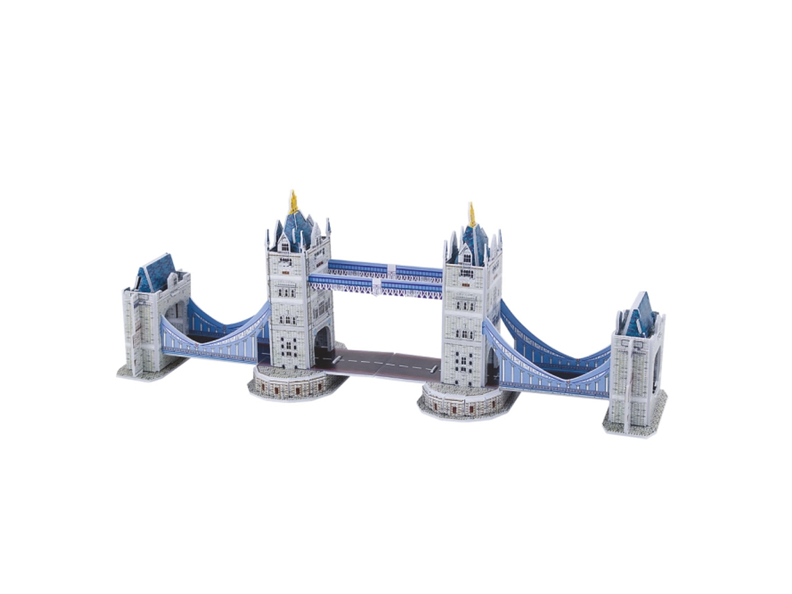 Quebra-cabeça 3d De Papelão Da Tower Bridge, 33 Peças, 30x7x10 Cm, Fácil De Montar Sem Ferramentas.
