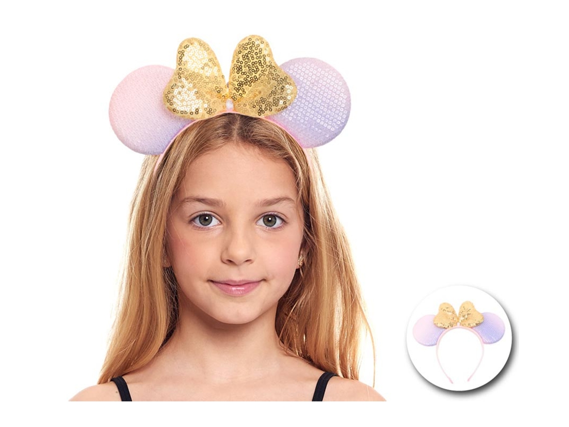Tiara de mouse gradiente com corações