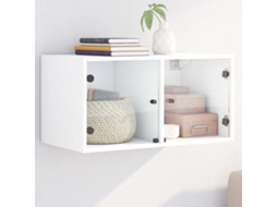 Vidaxl Armário De Parede C/ Portas De Vidro 68,5x37x35 Cm Branco