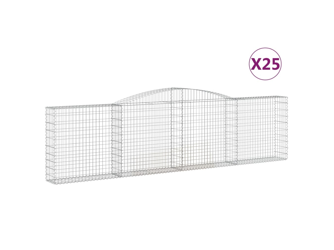 Gabion Basket, Gabion Baskets Vidaxl Prateado Ferro (400 X 30 X 100/120 Cm)