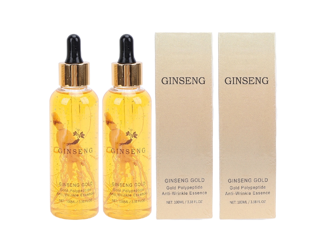 2pcs Sérum Anti-rugas De Polipeptídeo Dourado Com Ginseng 100ml Hidratação E Rejuvenescimento
