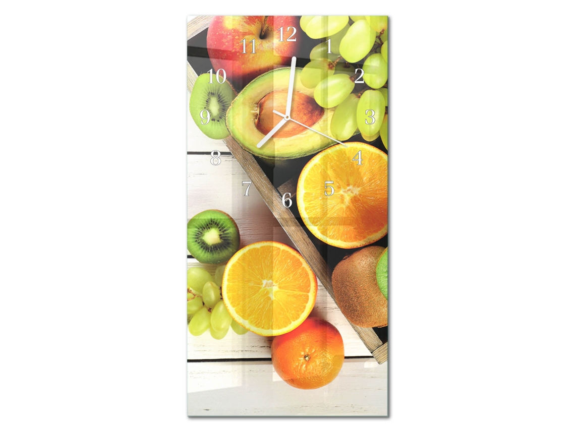Relógio De Parede De Vidro Multicolor Espelharte (30x60 Cm)