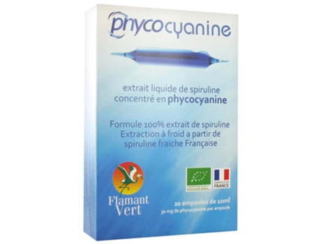 Frascos de ficocianina orgânica 20 FLAMANT VERT