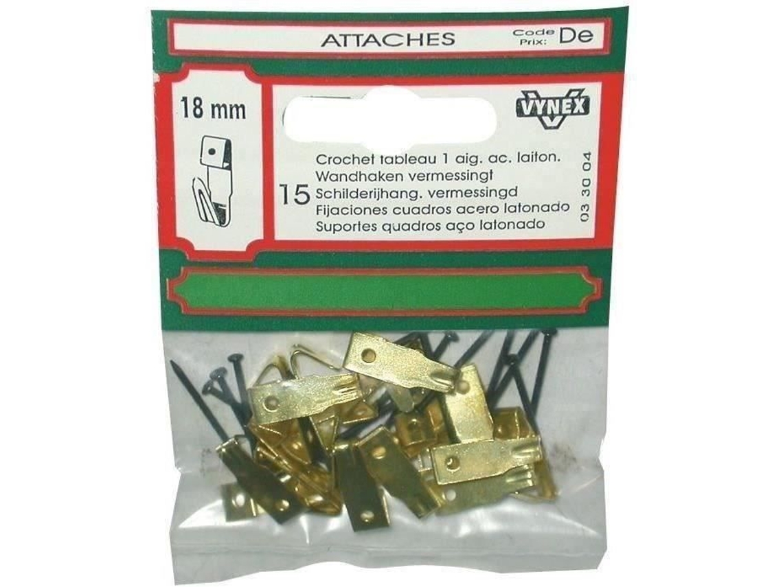 Gancho Para Quadros Aço Banhado A Latão 27 Mm Vynex