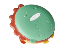 Prato Dividido Com Ventosa Para Bebês, Com Forte Aderência À Mesa E Design Fácil De Limpar, Na Cor Verde Com Estampa De Dinossauro.