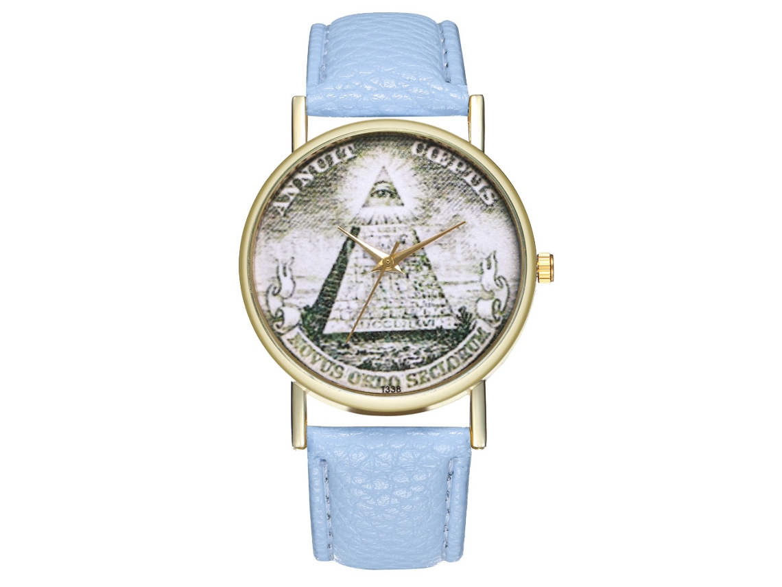 Relógio de Pulso Feminino Fashion de Quartzo Leisure com Pulseira de Couro Roxo