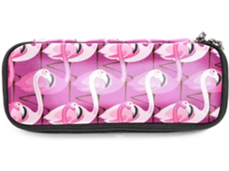 Estojo Grande Com Estampa De Flamingo Rosa, Organizador De Canetas, Nécessaire, Mochila Escolar E Pasta Escritório