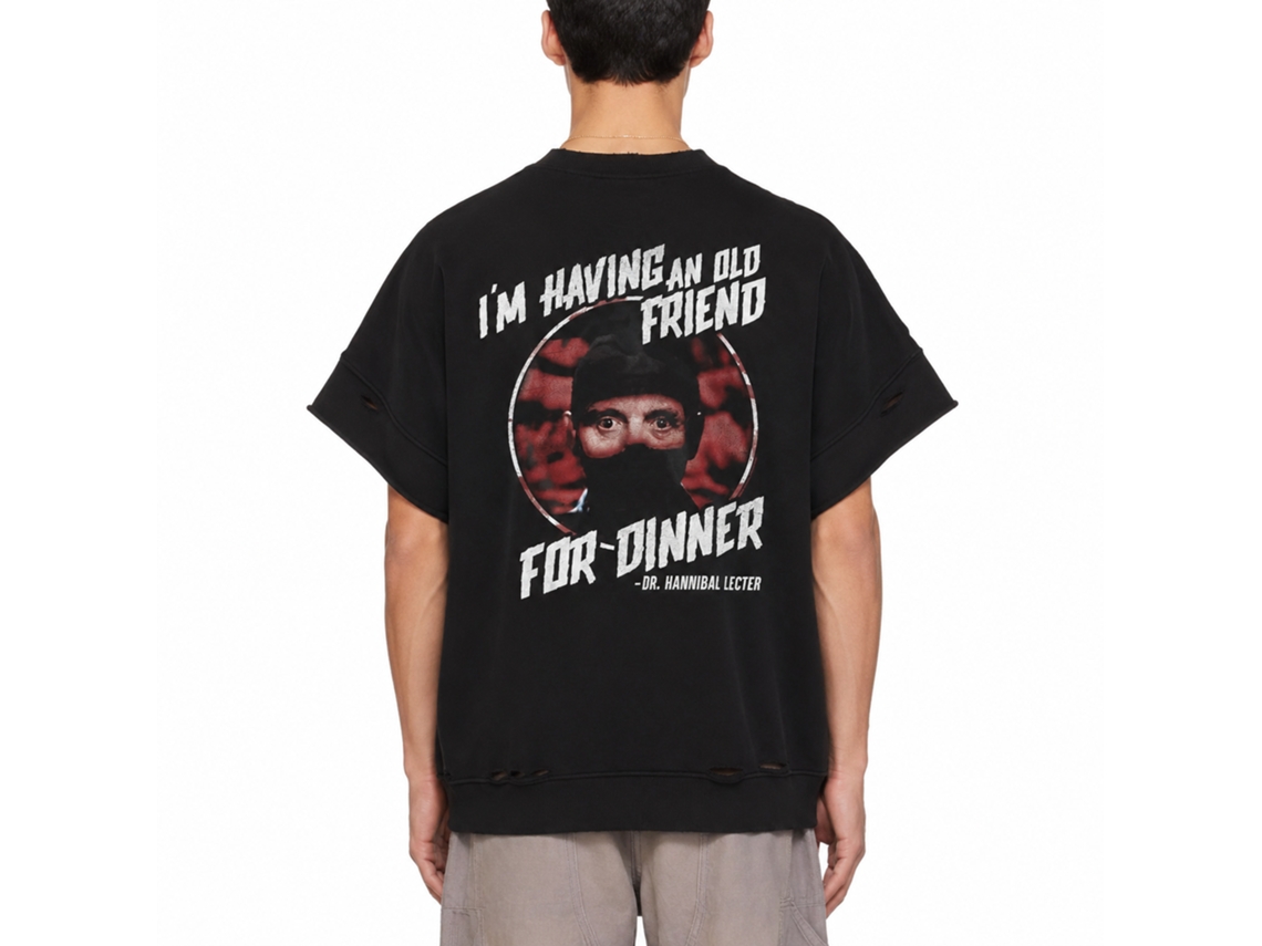 Rockinstone Silence Of The Lambs Movie Friend For Dinner Black Adult T-shirt Size:xxxl