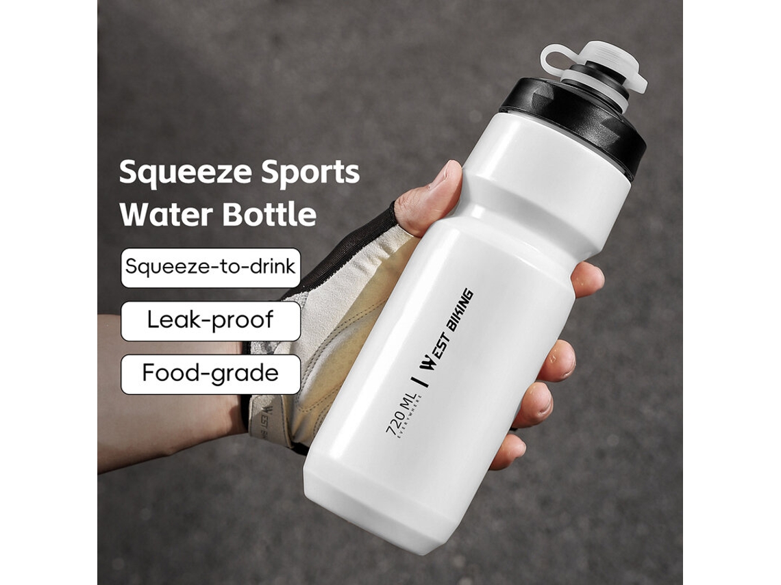 Branca West Biking Garrafa Água Bicicleta 550ml Extrudada Portátil Leve Resistente Quedas Vazamentos Montanha Ar Livre