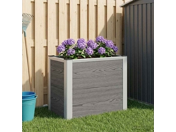 Vidaxl Canteiro De Jardim Elevado Cinzento 50 X 30 X 42 Cm