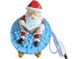 Luminária De Banho Espuma Papai Noel Estatueta Resina Luz Noturna Led