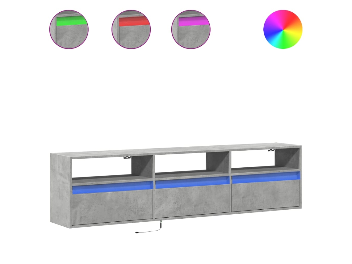 Tv Wall Cabinet, Tv Wall Cabinets Vidaxl Cinzeto Madeira Processada (n/a)