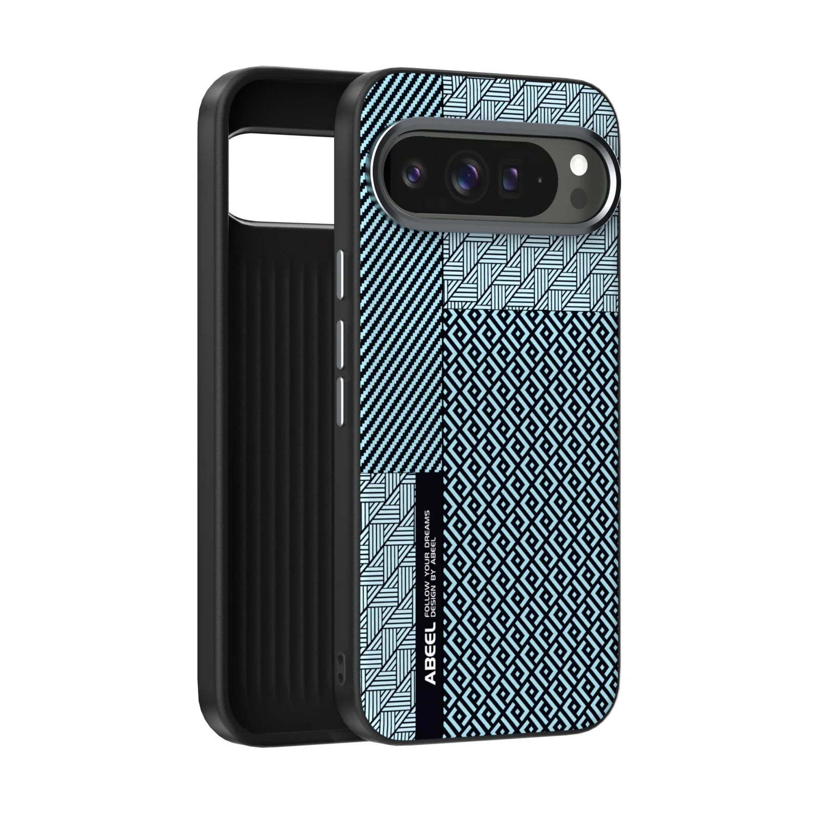 (preto, Google Pixel 9 Pro Xl) Capa Protetora Elegante Com Textura De Fibra De Carbono E Carregamento Sem Fio Magnético.