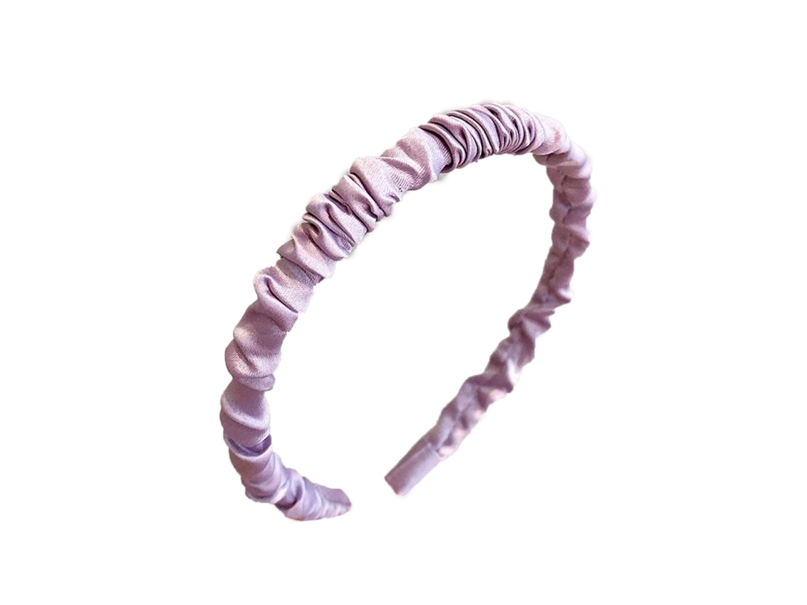 Diadema De Pelo De Seda Com Volantes E Plisados Roxos, Diadema Para Cabelo