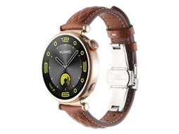 Pulseira De Couro Para Relógio Com Fecho Borboleta E Padrão De Diamante De 18 Mm