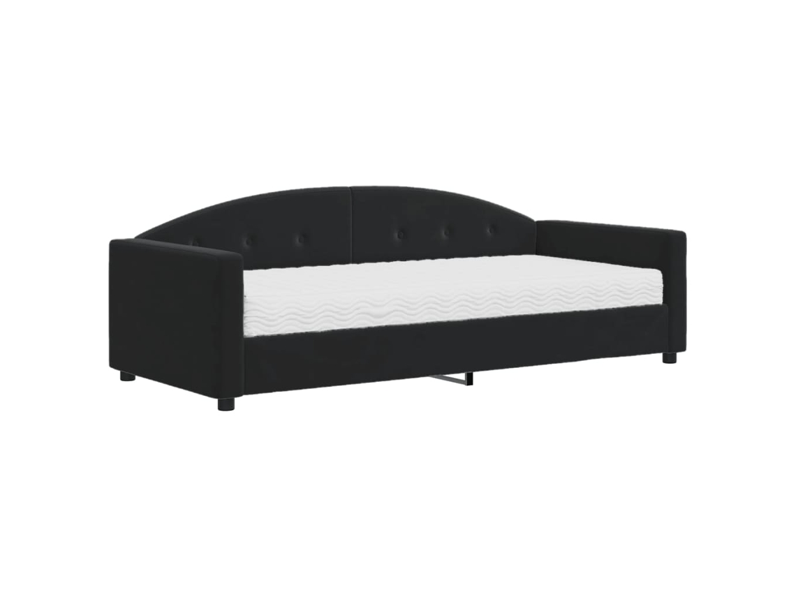 Sofá cama com Colchão 90x200 Cm Veludo Preto MAISON EXCLUSIVE