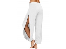 2026 pantalones de Yoga para Mujer com Recorte Lateral Pantalones Deportivos para Exercício e Praia XL Blanco