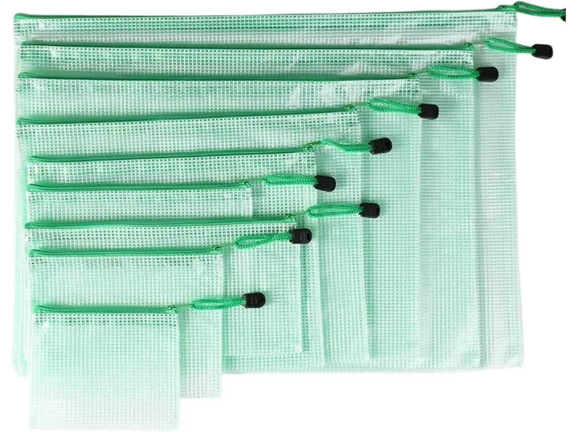 Conjunto de 9 Bolsas Transparentes de Pvc Resistentes À Água com Fecho. SFUSHOS