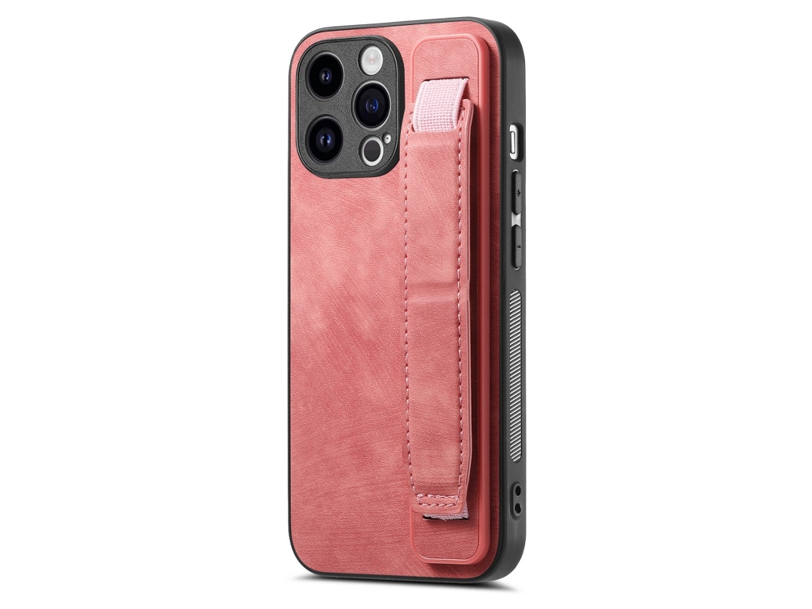 Suporte Casa Para Iphone 15 Pro Max Pele Sintética Rosa