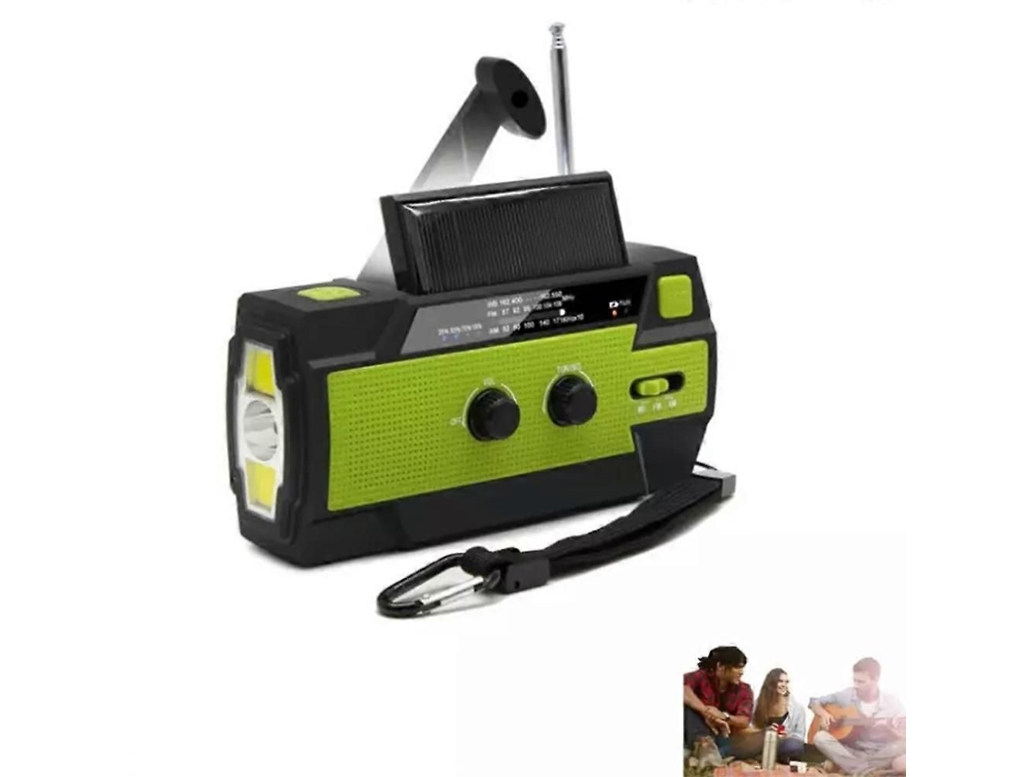 Rádio Portátil com Manivela e Carregador Solar GOKOCO