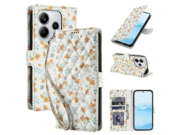 25-26 Flower Pattern Buckle Leather Phone Case With Lanyard