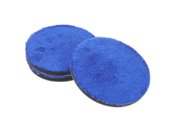 Conjunto de 3 tampas Polyment para proteção da pintura automotiva, em esponja azul.