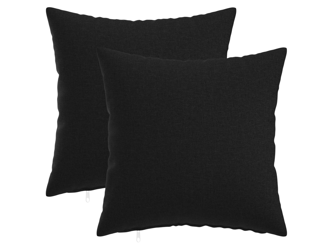 Vidaxl Almofada Com Travesseiro Heerlen 2 Unid. Preto Tecido