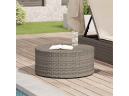 Vidaxl Mesa De Café Para Exterior Cinzento Ø 68 X 30 Cm Vime Pe
