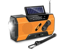 Rádio Solar, Rádio Meteorológico Am/fm Com Manivela E Banco De Energia Portátil De 2000 Mah Yizhood (laranja)