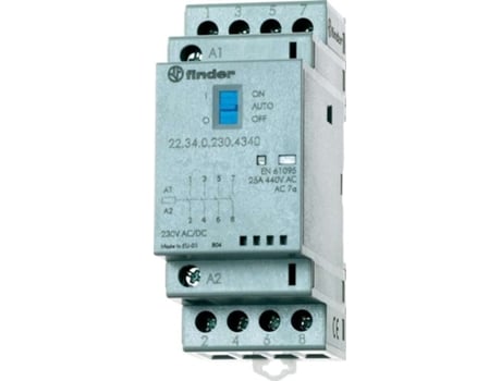 Contator de instalação para trilho de 35 mm 22.34.0.024.4720 3 NA/1 NF Finder (22.34.0.024.4720)