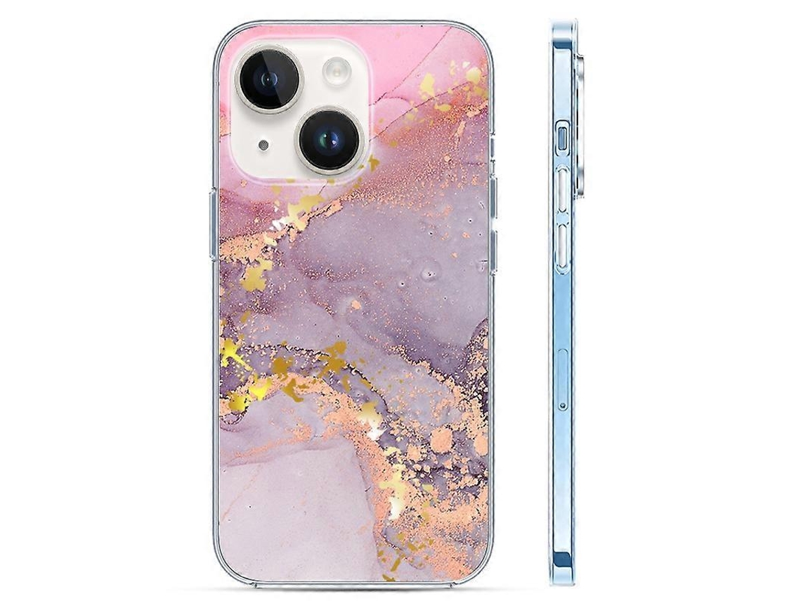 Capa De Celular Com Acabamento Em Mármore Esmaltado Colorido Para Iphone 13
