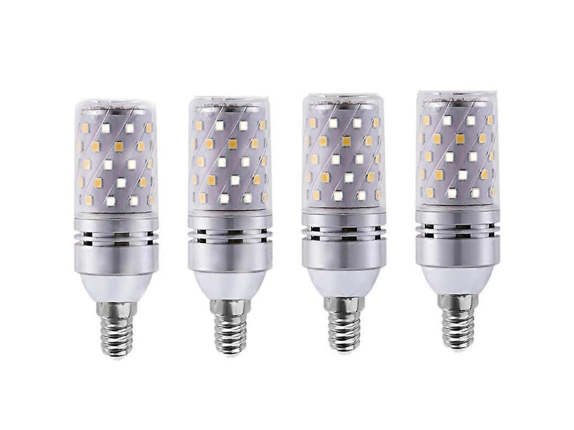 Rebe lâmpadas Led Milho E14/e27 12w Equivalente a 100w 6000k Luz Branca Fria 1100lm 360° 4 Unidades E14 12w Luz Neutra