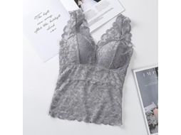 Fasst top de Verão para Mulher, Sem Costuras, com Renda, Suporte Sem Arame de Aço, Tamanho Plus