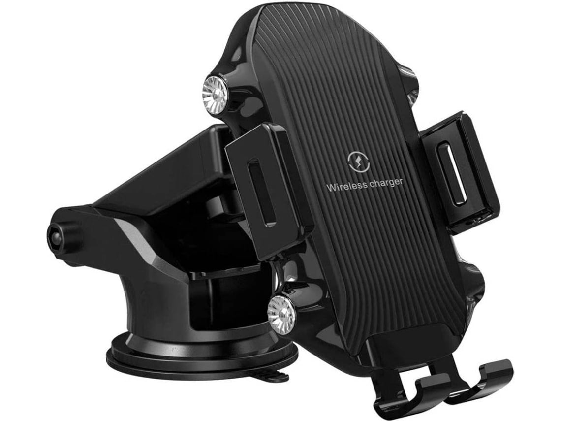 Carregador Carro Sem Qi Fast Charging Auto Clamping Mount Dashboard Air Vent Phone YIZHOOD Preto