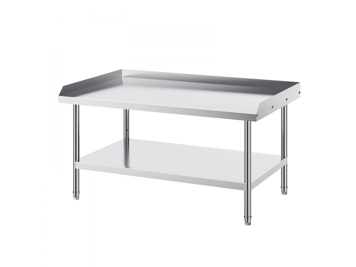 Mesa De Preparação Profissional Em Inox Com Proteção Anti Salpicos E Altura Ajustável Tekmaquinas