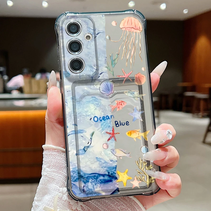 Capa Para Celular Samsung Com Estampa De Peixe (cinza), Capa Traseira De Tpu Macio.