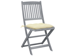 Maison Exclusive - Cadeiras Exterior Dobráveis C/ Almofadões 4 Pcs Acácia Maciça