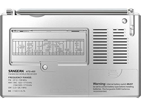 Rádio SANGEAN ATS-405 (Branco - Digital -  AM / FM - Pilhas) — Digital