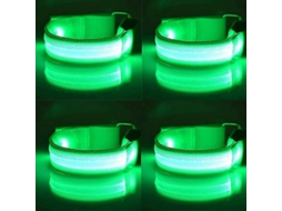 4 Pçs Cinto De Segurança Para Perna De Cavalo Com Luz Led Correia De Perna De Cavalo Equipamento De Cavalaria Noturna Cn Verde 4 Piezas