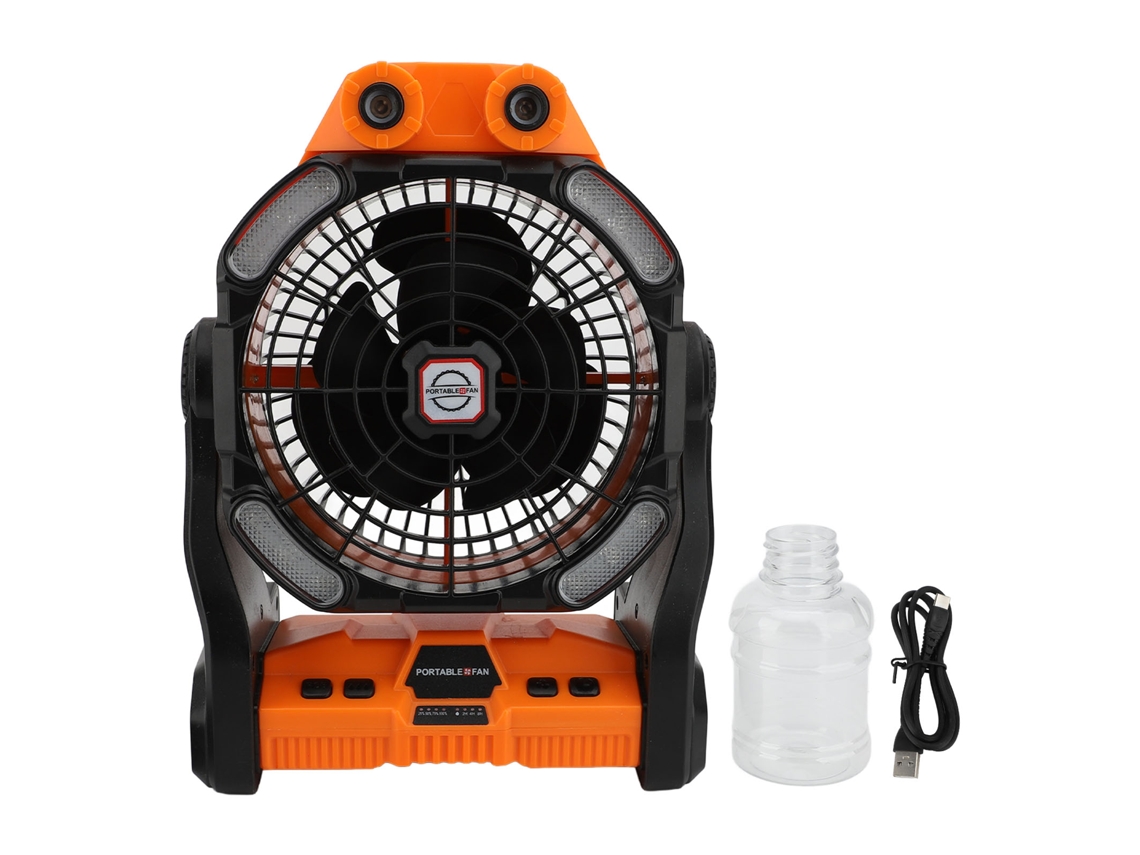 Ventilador Portátil Laxiscreed Com Spray E Temporizador, Uso Duplo, 7 Luzes, Recarregável E Motores Duplos