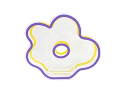 Vaso de Flores Tulipa Transparente para Sala 15cm Tons Roxo e Amarelo LAXISCREED