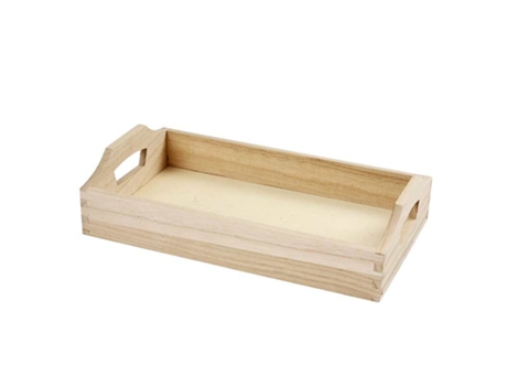 Bandeja De Madeira Para Decorar - 30 X 17 X 5 Cm Creotime