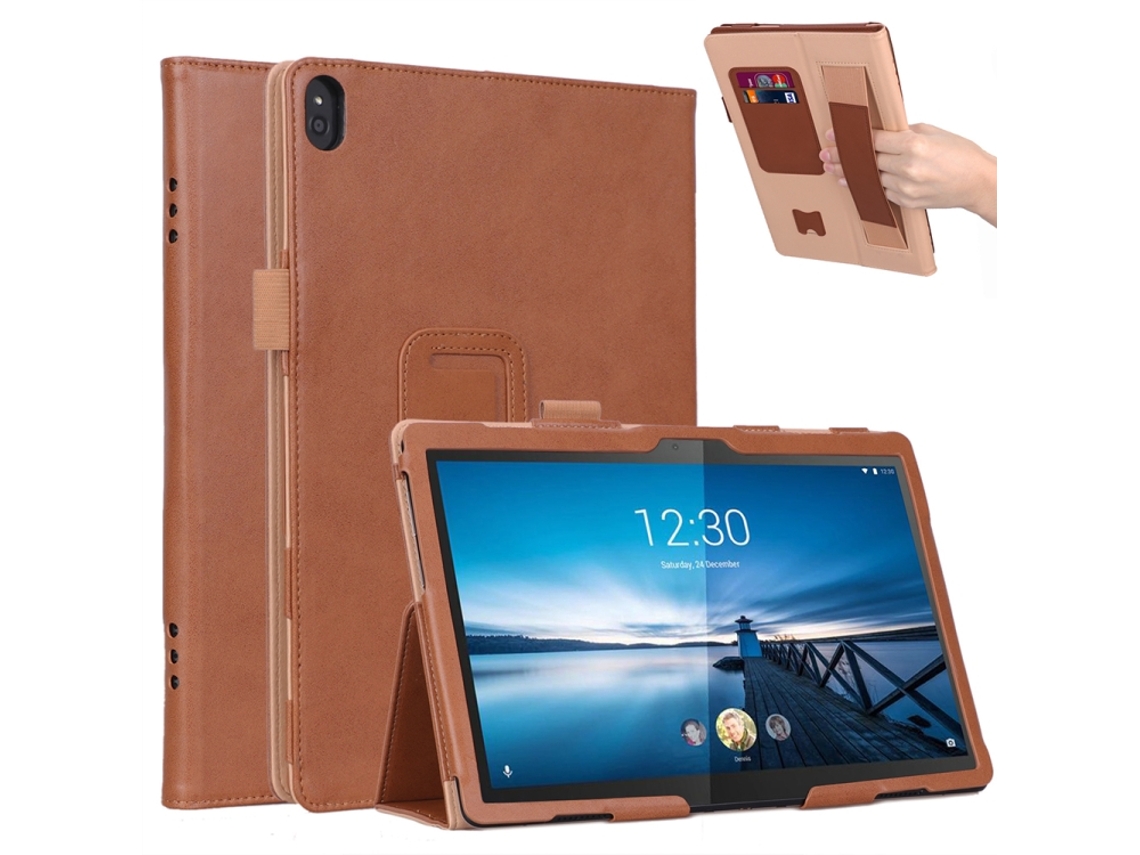 Capa‑flip Horizontal De Couro Pu Retro Halinuia, Suporte, Duas Ranhuras De Cartão E Cinta Manual, Compatível Com Lenovo Tab P10 E Tab M10 Séries