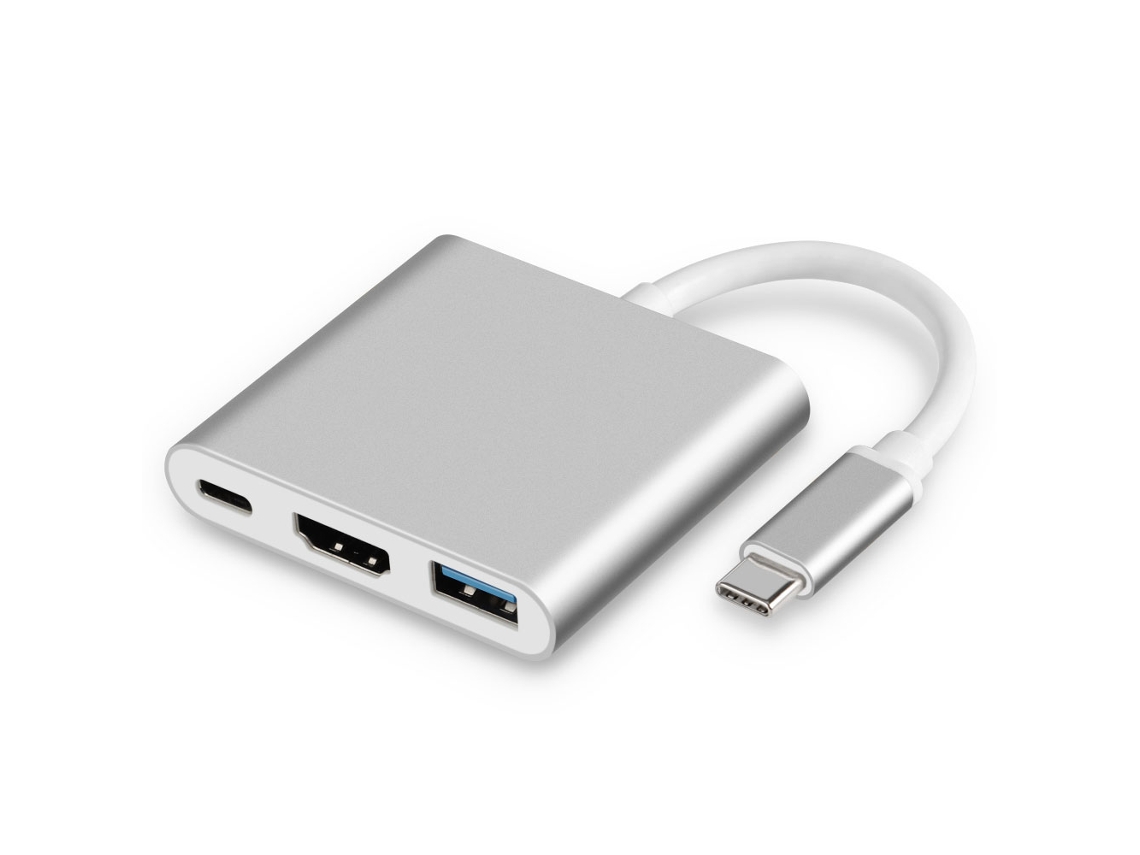 Hub Usb C 3 Em 1 Com Hdmi, Usb 3.0 E Carregamento Pd Brilvibera