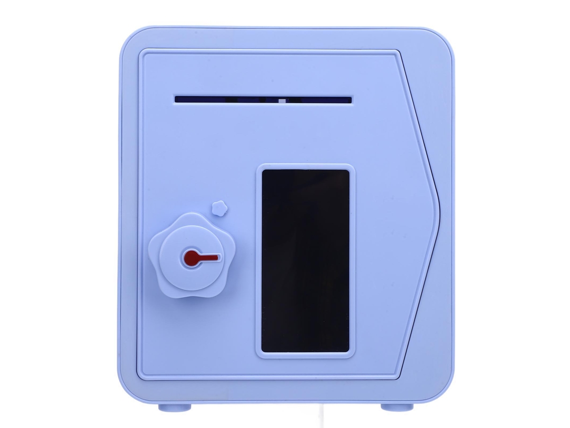 Cofrinho eletrônico infantil com tela LCD, tecido e Senha, grande, azul, para meninos e meninas.
