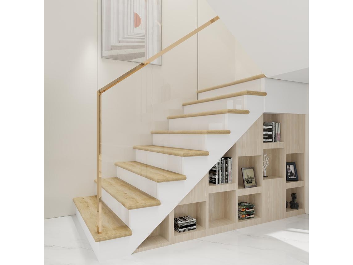 Conjunto de 2 Revestimentos para Escadas Bunschoten Pvc 120X32X4 6Cm Efeito Carvalho NEU.HOLZ