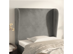 Vidaxl Cabeceira De Cama C/ Abas Veludo 83x23x118/128cm Cinzento-claro