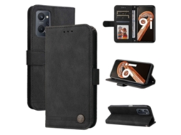 Capa De Couro Flip Horizontal Com Botões De Metal E Textura De Árvore Para Oppo Realme 9i / A36 4g / A76 4g (global)