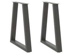 Vidaxl Pés Para Mesa De Jantar Em Formato De V, 2 Peças, Antracite, 50x(72-73,3) Cm, Aço