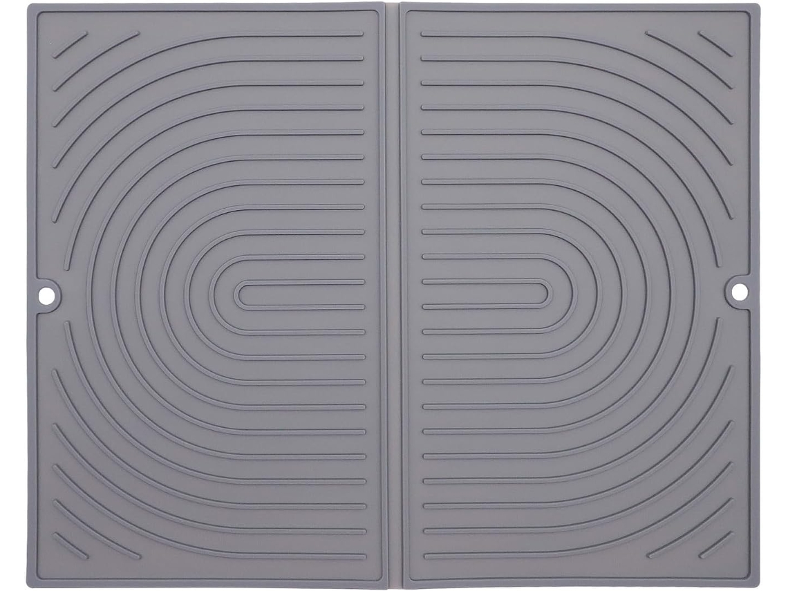 Tapete de drenagem dupla resistente ao calor para cozinha, feito de silicone de qualidade alimentar, resistente ao calor.